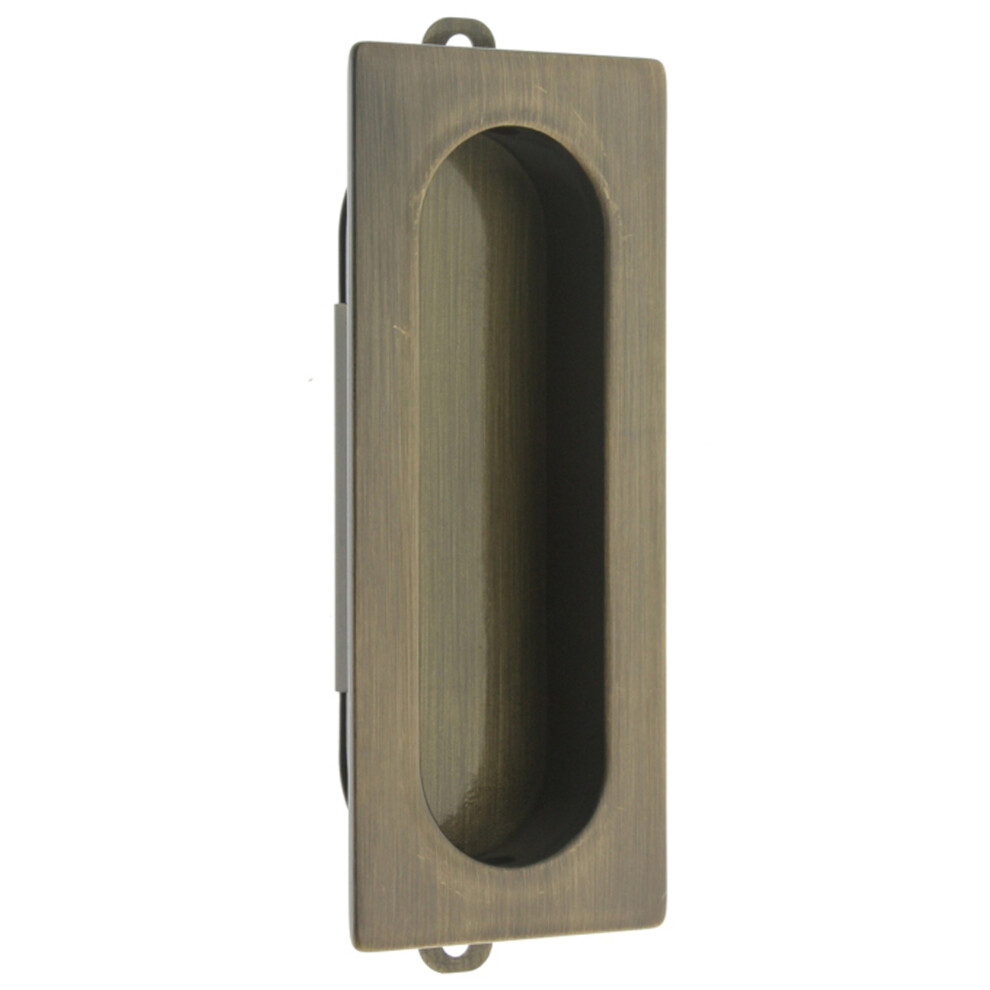 Poign   e affleurante rectangulaire solide de qualit    professionnelle idh by St. Simons 25400-005, laiton antique