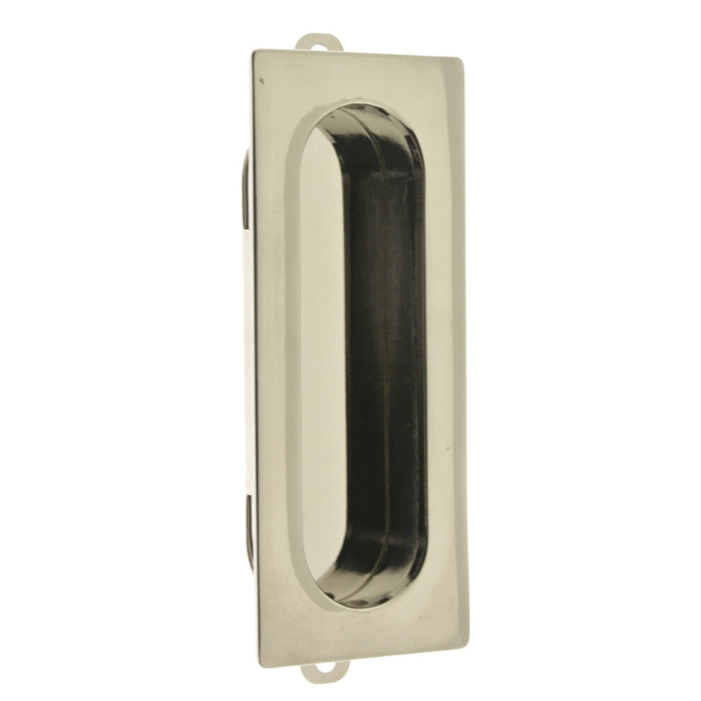 Poign   e affleurante rectangulaire en laiton massif de qualit    professionnelle idh by St. Simons 25400-014, nickel brillant