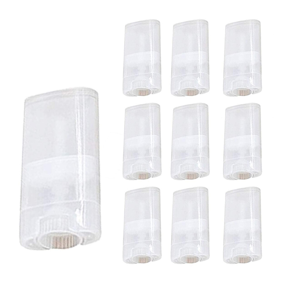 Goege 15 Ml Clear Empty Plastic Oval Deodorant Containers Lip Balm Tubes For Lipstick Crayon Chapstick Homemade Lip Balm Bpa Free (10 Pcs)