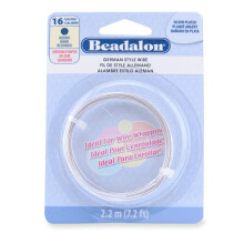 Beadalon German Style Wire for Jewelry Making Round Silver Plated 16 gauge 7.2 ft