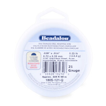 Beadalon 316L rustfrit st?l indpakningstr?d halvrund 21 gauge 225 fod 1/4 pund