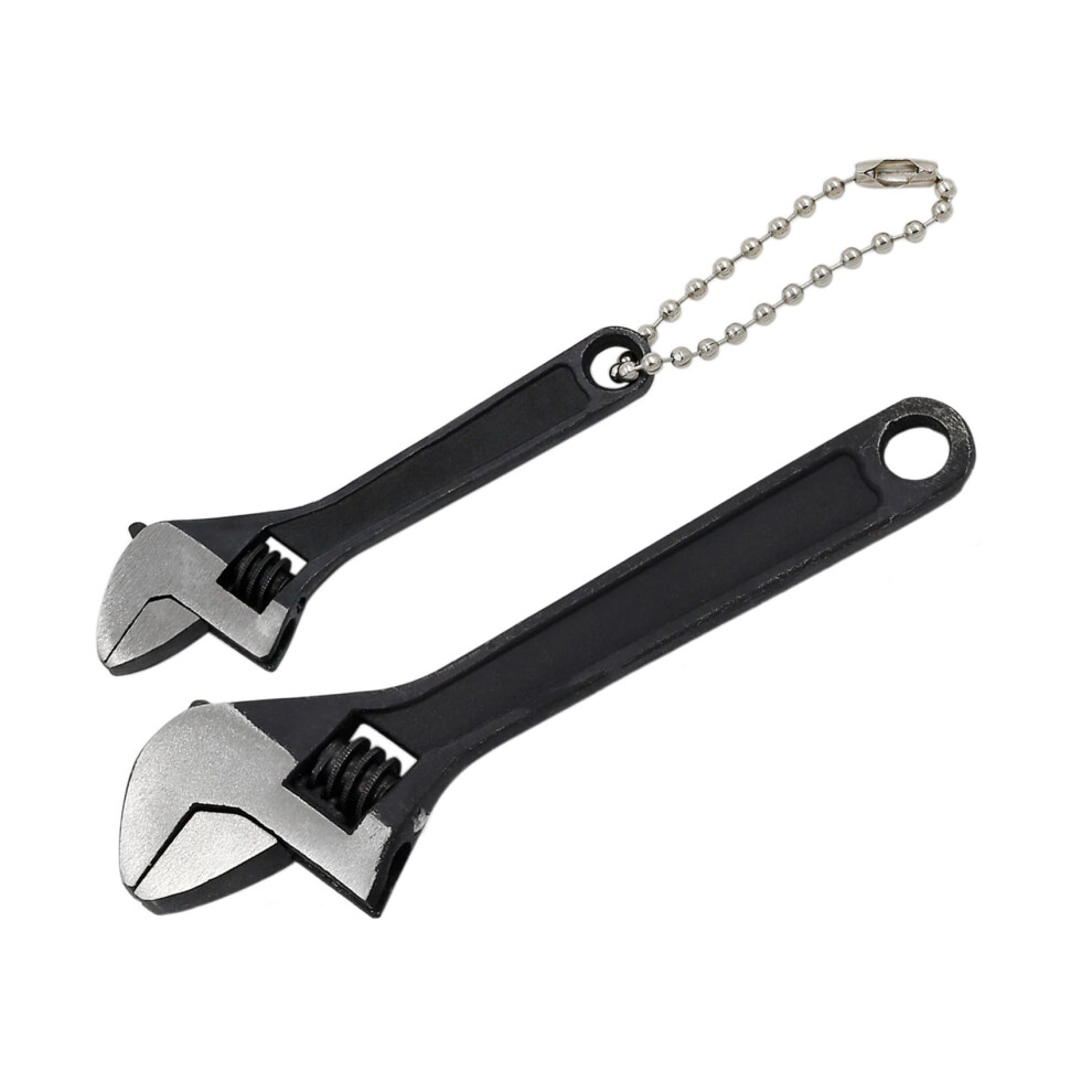 Gennel 2Pcs 2.5"""" + 4"""" Inch Mini Size Adjustable Wrench Black Small Adjustable Spanner Nut Wrench Repair Hand Tool 732240677192