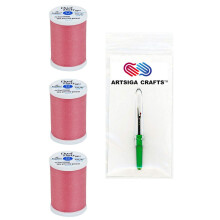 Coats & Clark Nhgarn Dual Duty XP Allzweck-Polyfaden 250 Yards (3er-Pack), mittleres Korallenbndel mit 1 Artsiga Crafts Nahttrenner S910-1495-3P