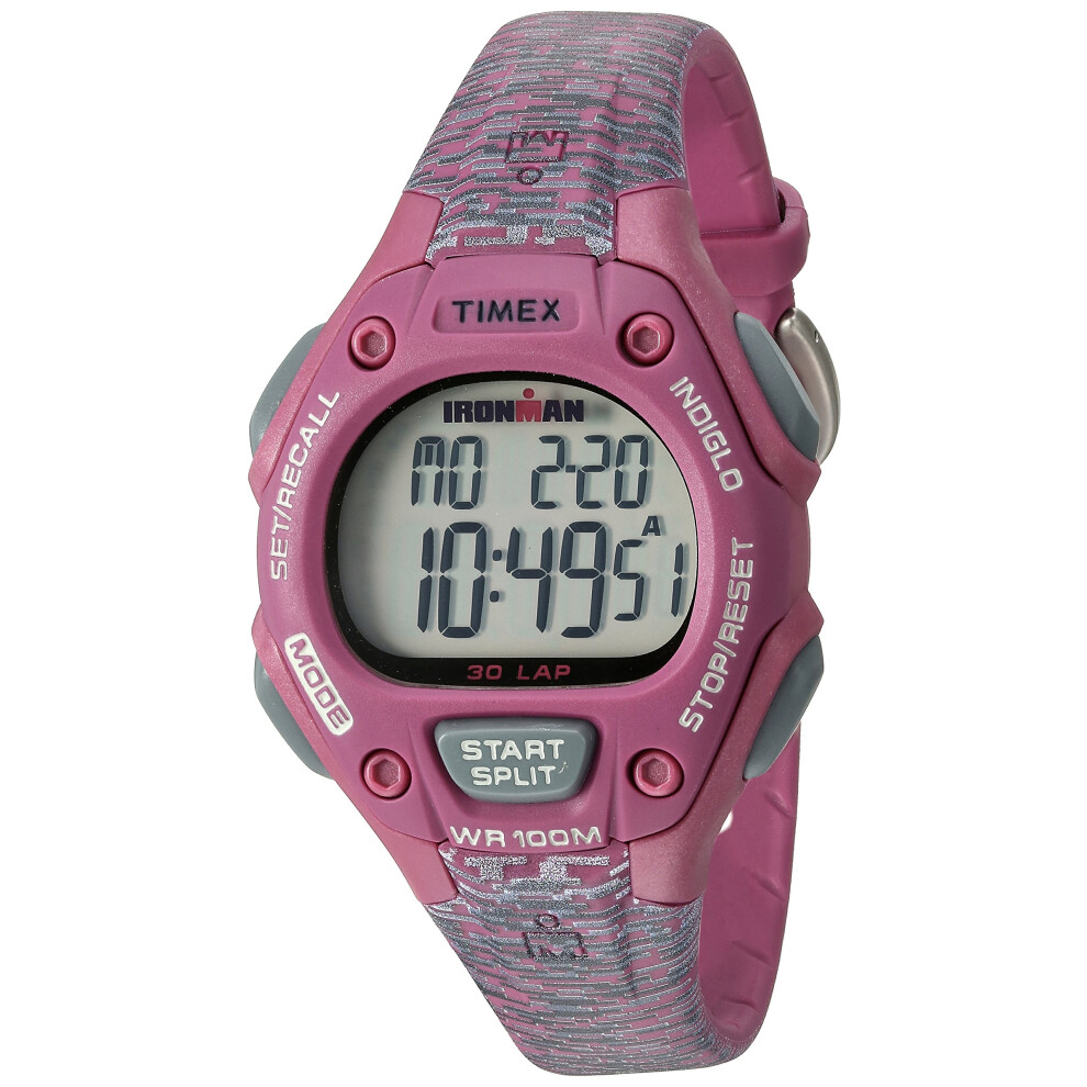 Timex Women's TW5M07600 Ironman Classic 30 Mid-Size Pink Resin Strap Watch