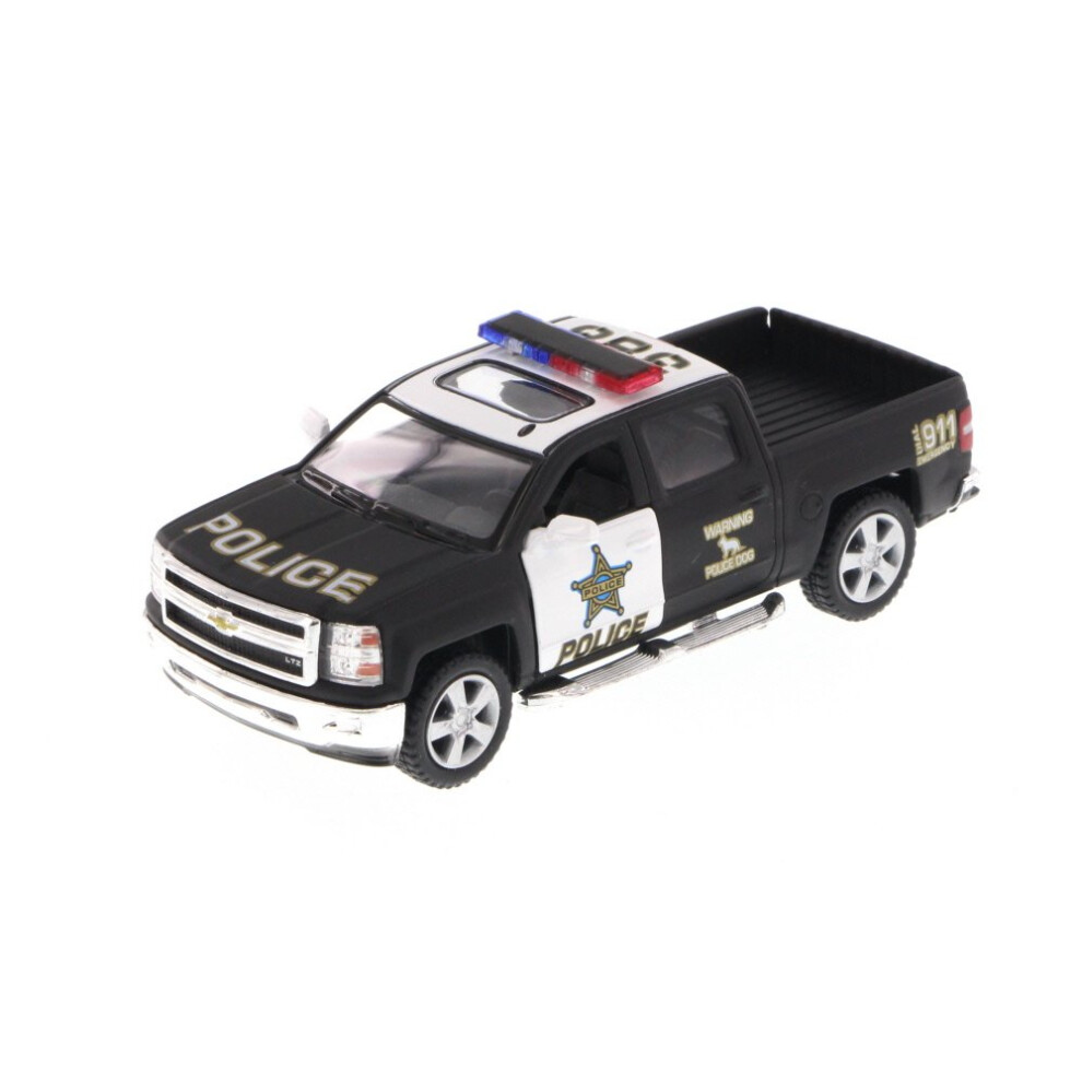KiNSMART 2014 Chevrolet Silverado LTZ Crew Cab 4x4 1:46 Scale 5 Inch Diecast Metal Model Pick-up Interceptor Truck Police K9 Unit-image-OPC-PFNR685-NEW