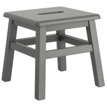 eHemco massief hardhouten opstapje voor volwassenen en kinderen, 12,25 inch, grijs