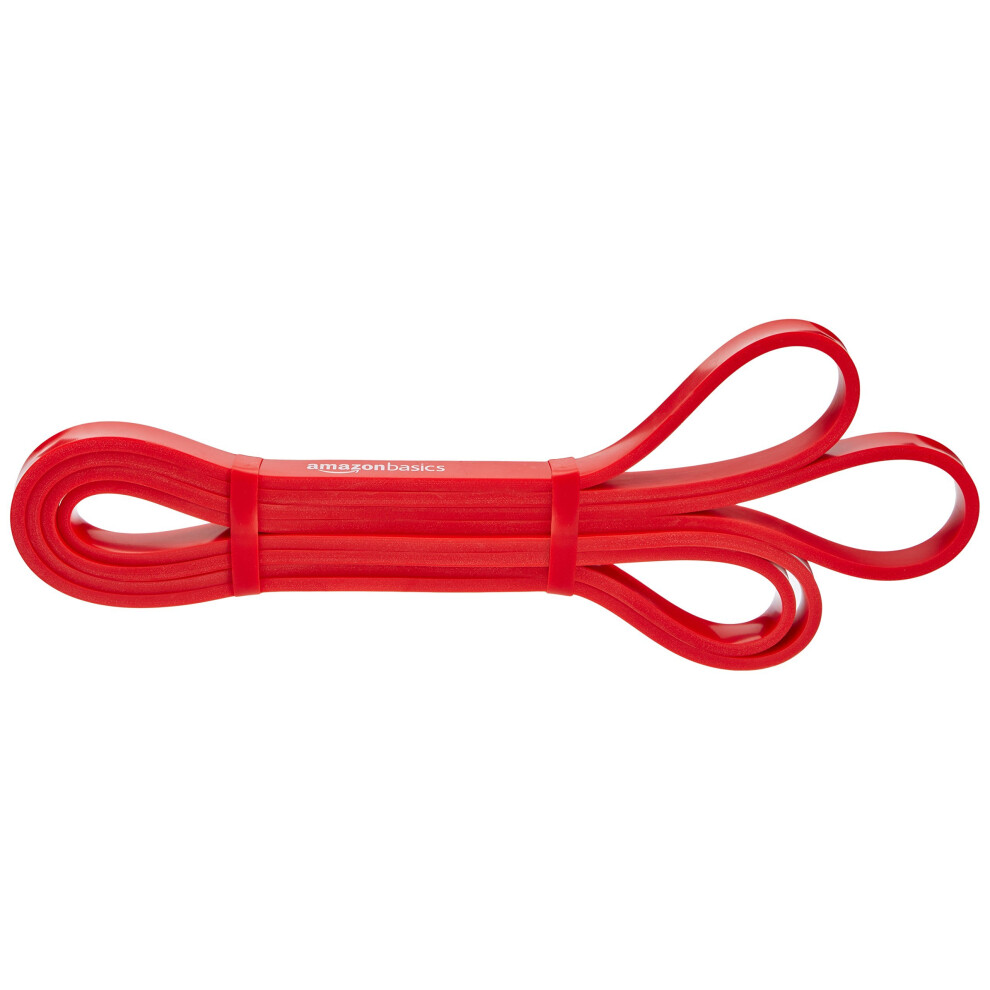 Amazon Basics 10 to 35 Pound Resistance Pull Up Band - 12 Inch  Red