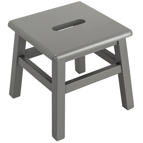Banqueta de madeira macia eHemco para adultos e crianas 12,25 polegadas cinza 2