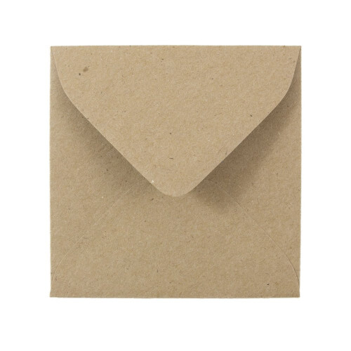 JAM PAPER 3 1/8 x 3 1/8 Τετράγωνα Ανακυκλωμένα Φάκελα - Καφέ Χαρτί - 50/Συσκευασία
