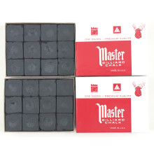 Hecho en EE. UU. - 2 cajas de tiza Master Chalk - 24 piezas para tacos de billar y puntas de taco (negro)