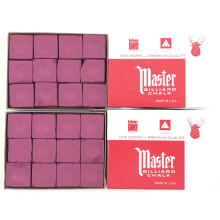 Hecho en EE. UU. - 2 cajas de tiza Master Chalk - 24 piezas para tacos de billar y puntas de taco (Borgo a)
