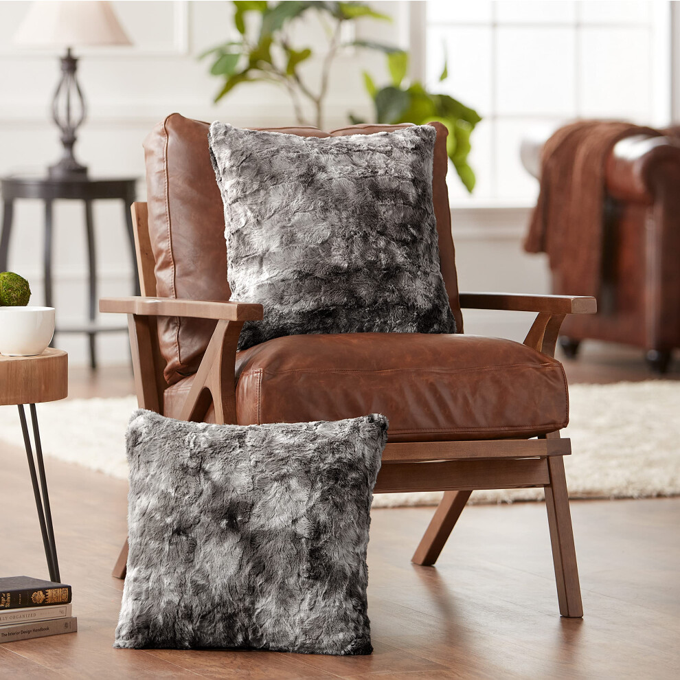 Copricuscini Decorativi Chanasya Premium A Forma Di Lupo - Copricuscini Decorativi In Pelliccia Sintetica - Ideali Per Letto O Divano - 45,7 X 45-image