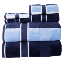 Conjunto de Toalhas 6PC - Acessórios de Banho de Algodão Absorvente com Toalhas de Banho, Toalhas de Mão e Panos - Lavish Home (Marinho)