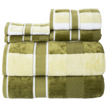 Conjunto de Toalhas 6PC - Toalhas de Banho, Mãos e Toalhetes de Algodão Absorventes - Toalhas Lisas e Listradas
