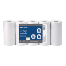 Office Depot 2-Ply Paper Rolls  2 3/4in. x 85ft.  Canary/White  Pack of 10  109093