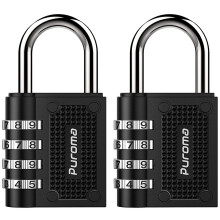 Puroma 2 Pack de Fechaduras Combinadas à Prova d'Água para Armário de Escola e Caixa de Ferramentas (Preto)