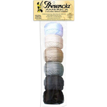 Presencia Finca Perle Cotton Storlek #8 Trdprovtagningspaket fr Sashiko-broderi och quiltning (neutrala)