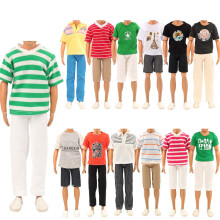 BARWA Sada 3 m dnych outfitov, oblecenia, 3 topy a 3 nohavice pre 12-palcov b biku chlapca
