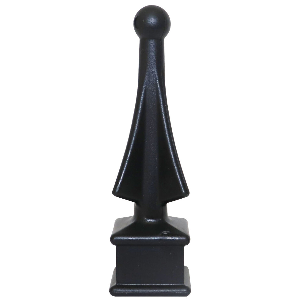 Address America Fence Finials Four-Sided Spire Wing Tip High-Impact Polypropylene Black Finial Fence Topper (10  1/2 inch) - Made in The USA - FF