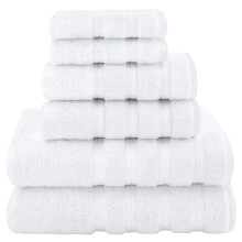 American Soft Linen Luxury 6 Piece Piece Tenge 2 Bath Tails 2 Hand Towels 2 Washingls 100% Coton Turc Tourc pour salle de bain White Tail Ensembles