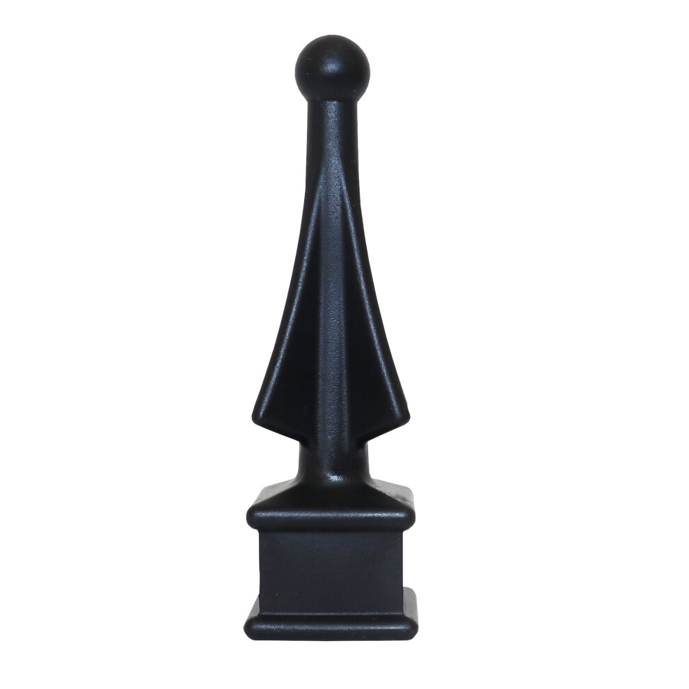 Fence Finials Four-Sided Spire Wing Tip High-Impact Polypropylene Black Finial Fence Topper (10  5/8 inch) - Made in The USA - FF
