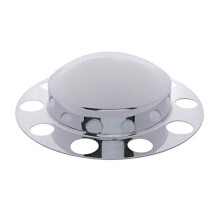 United Pacific 10133 Achsnabenabdeckung Chrom-Kuppel-Vorderachsabdeckung, 2-teiliges Kit mit 33 mm Mutternabdeckung Stahl-/Aluminiumrad