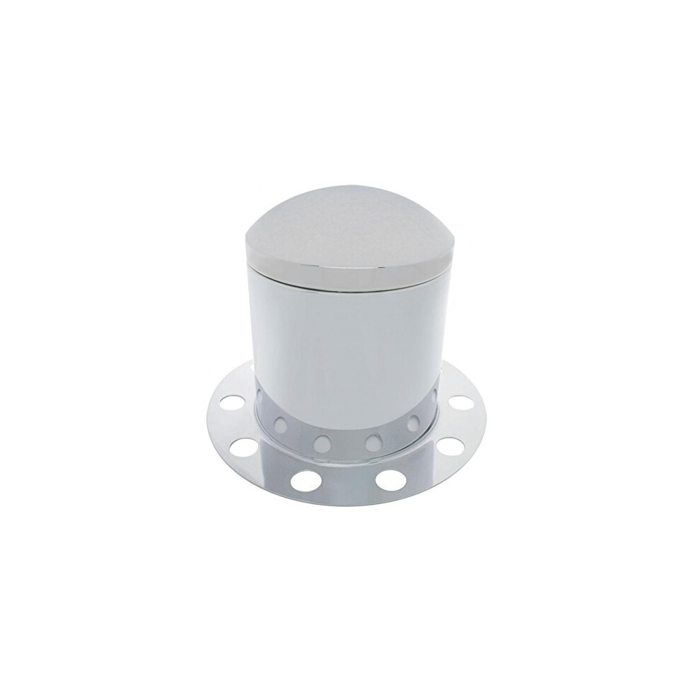United Pacific 10221 - Axle Hub Cover - Chrome Dome Rear Axle Cover 3Pc Kit With 33Mm Nut Cover - Steel/Aluminum Wheel 710270102211