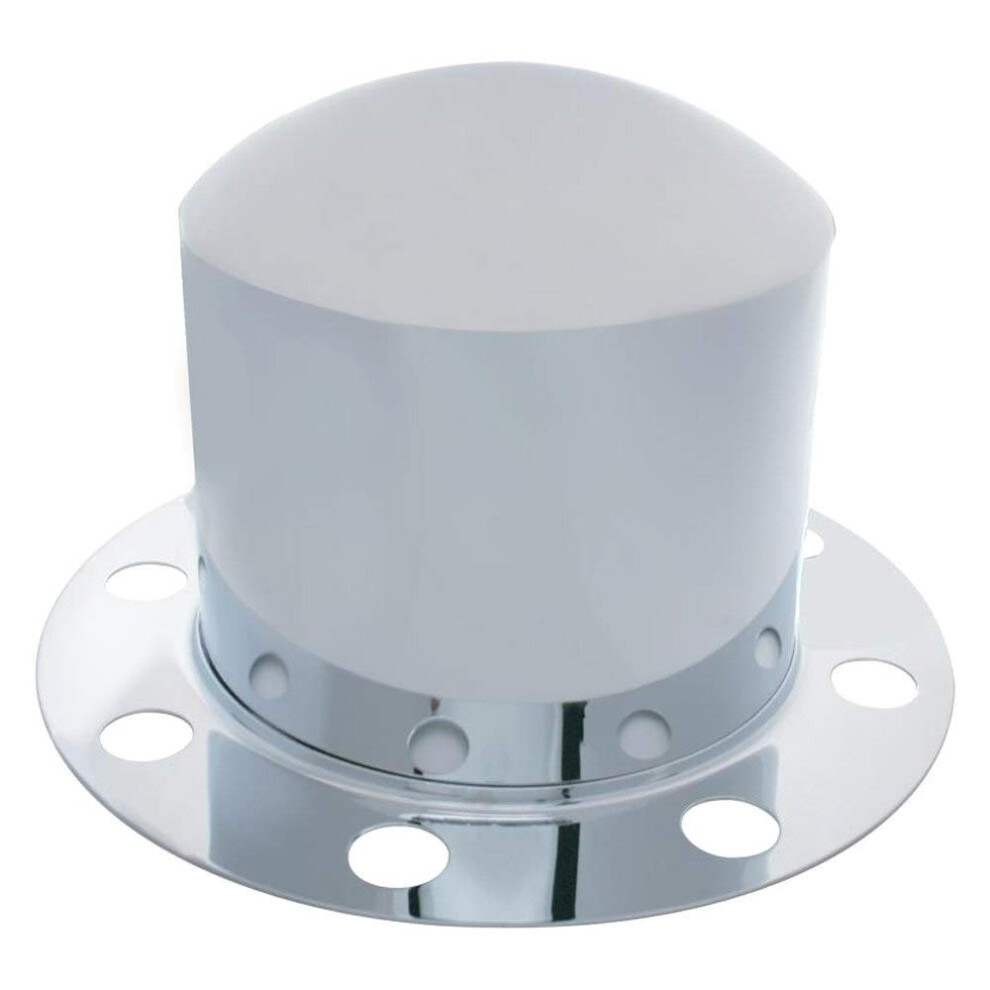 United Pacific 10222 - Axle Hub Cover - Chrome Dome Rear Axle Cover 2Pc Kit With 33Mm Nut Cover - Steel/Aluminum Wheel 710270102228