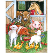 Darabok s darabok Nagy, 200 darabos kiraks jtk felnotteknek Barnyard bartok Haszonllatok Juhok Sertsek Lovak Puzzle, Lorraine Ryan Elks