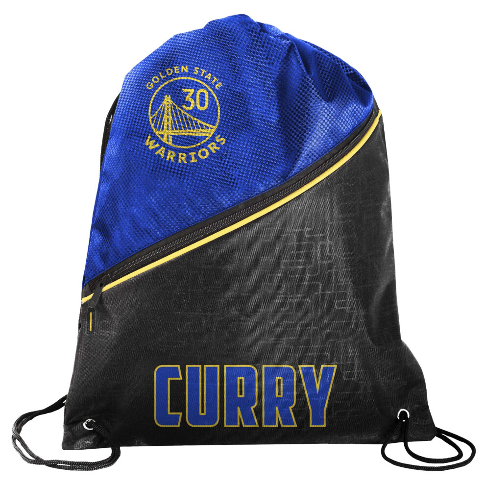 Foco Golden State Warriors Offizieller Nba High-End-Rucksack Mit Diagonalem Rei Verschluss Und Kordelzug, Sporttasche Stephen Curry #30-image