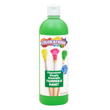 Colorations Tvättbar Temperafärg, 16 fl oz, Fluorescerande Grön, Neon, Giftfri, Livlig, Barnfärg, Konstmaterial