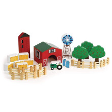 Excellerations Farm Block Play Conjunto de 25 pe   as Presente Play-Play PRONTRADA PRESCHOOL TROY EDUCACIONAL Idades 3 anos ou mais (Item # Farmer)