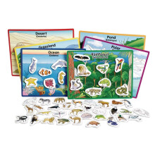 Excellerations Tiere in ihren Lebensräumen, 6 Puzzlebretter, Lernaktivitätswerkzeug für Kinder (48 Teile)