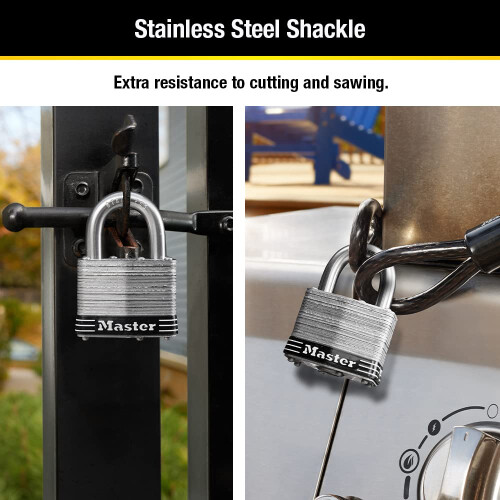 Master Lock Master Lock 5SST Ατσάλινη Κλειδαριά Εξωτερικού Χώρου με Κλειδί, 2 Τεμάχια 2