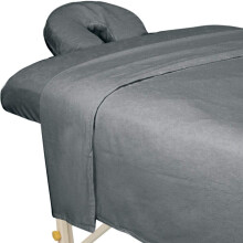 Set di lenzuola per massaggi ForPro Professional Collection Premium in flanella, 3 pezzi, grigio freddo per lettini da massaggio, include lenzuol