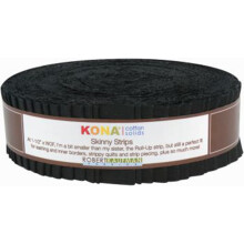 Robert Kaufman SS-101-40 Kona Solids Skinny Strips 40 Piece Black 44 Inches