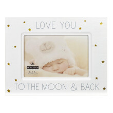 Malden International Designs Baby Memories Love You To Wood With Gold Foil Accents Picture Frame 4x6 White