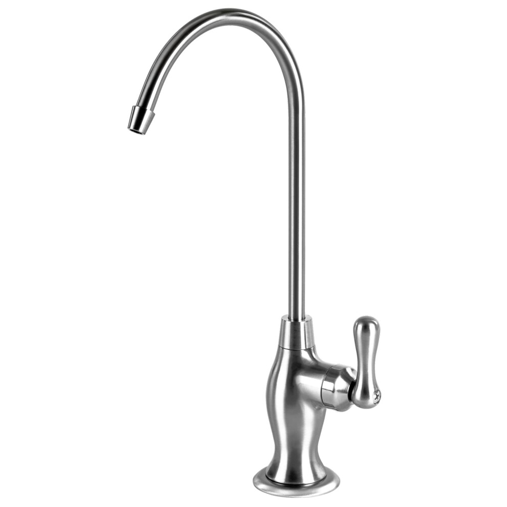 Express Water Deluxe Water Filter Faucet - Chrome Coke-Shaped Faucet - 100% Lead-Free Drinking Water Faucet - Compatible With Reverse Osmosis Water Fi 641990962406
