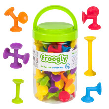 Froogly - 50-delig zuigspeelgoed | Montessorispeelgoed Badspeelgoed Constructiebouwset Siliconen Kleuterspeelgoed Kinderdagverblijfspeelgoed Douchesp