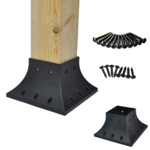 PNP114040 Myard 4x4 paalbasisafdekking (werkelijk 3,5x3,5 inch) Paalrandflens met roestvrijstalen schroeven Paalbeugel voor terrasveranda Leuning Rel