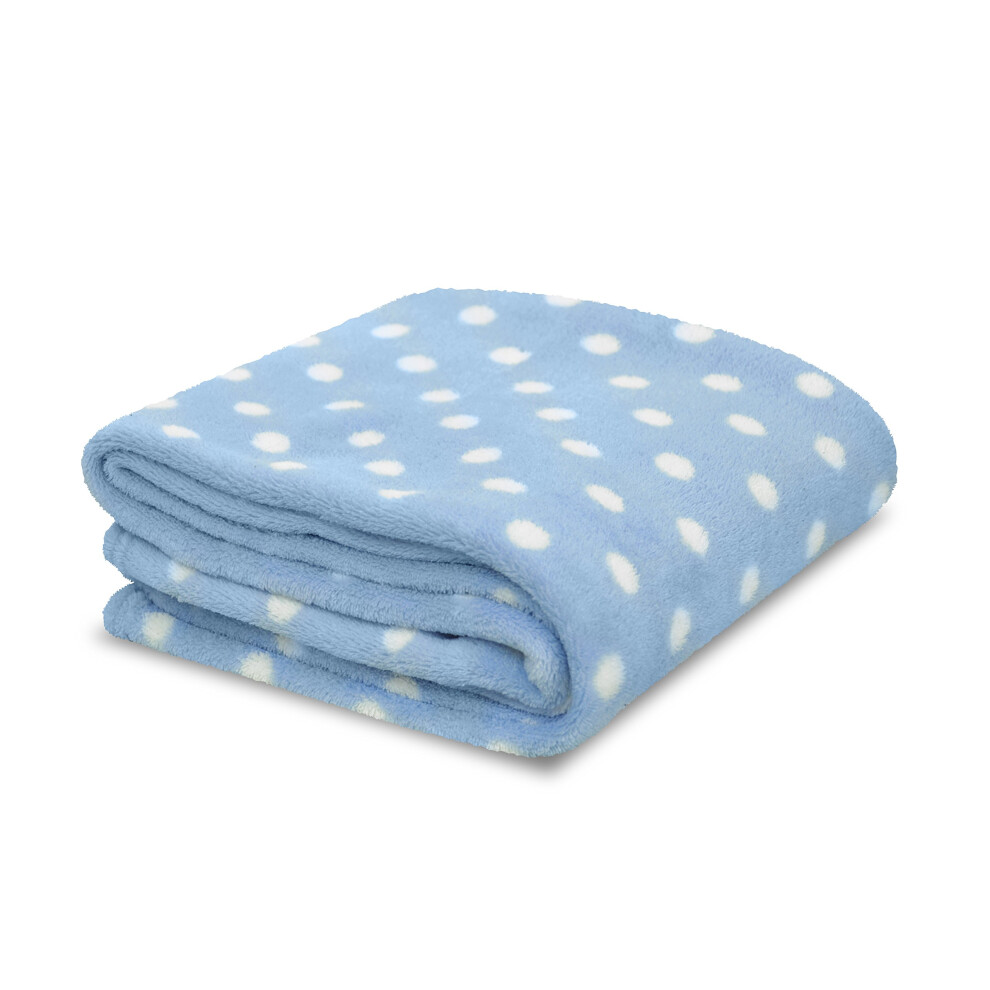 Plush Toddler Blanket Dot Blue Little Starter