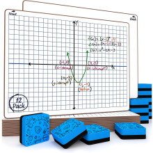 Scribbledo 12 Pack Dry Erase XY Axis Graph Lap Board