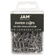 Farebn tandardn kancel rske sponky JAM PAPER - be n 2,5 cm - siv kancel rske sponky - 100 ks/balenie