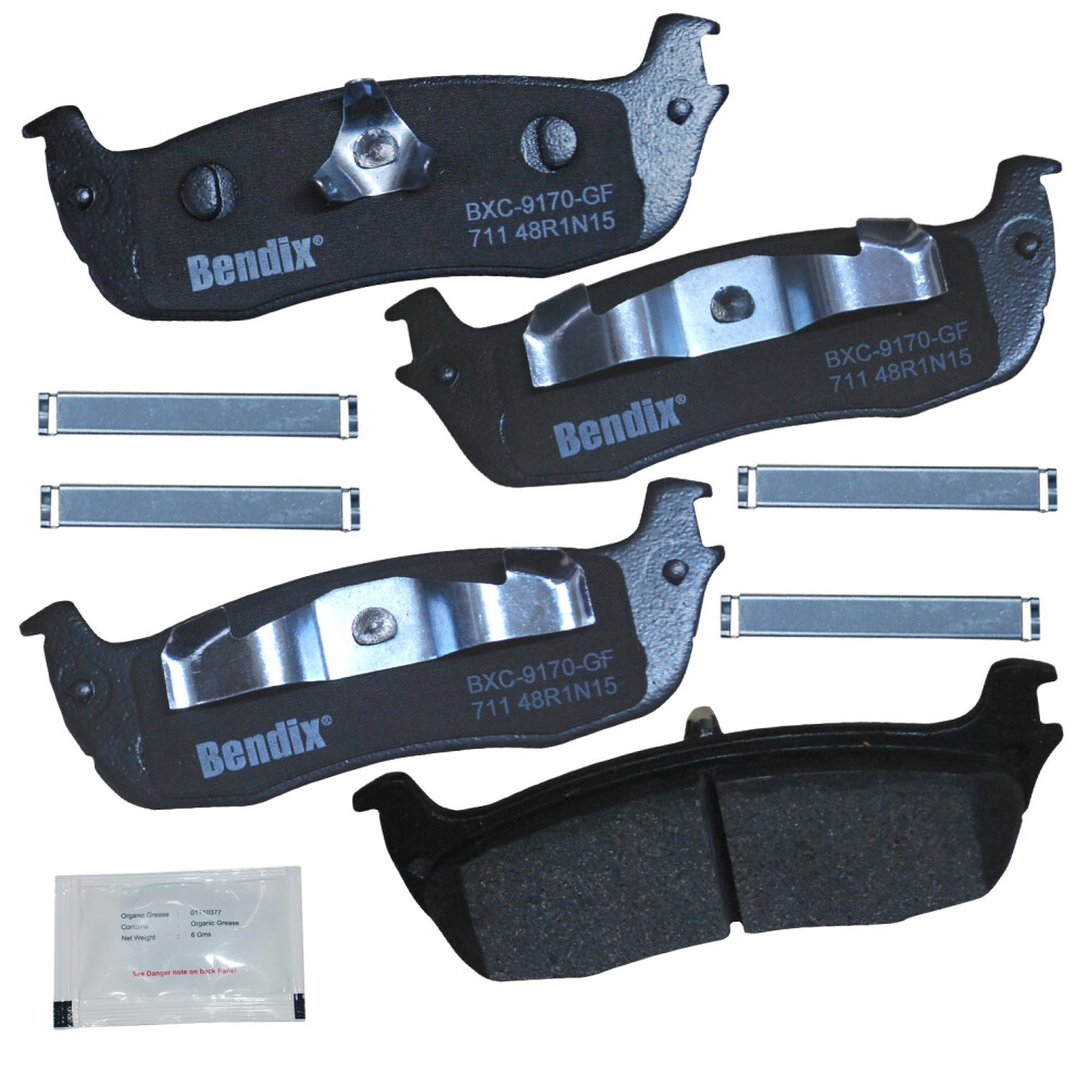 Plaquettes de frein arrière en céramique Bendix Priority1 CFC711 pour certains modèles Ford Expedition F-150 F-150 Heritage F-250 Lobo Lincoln Bl