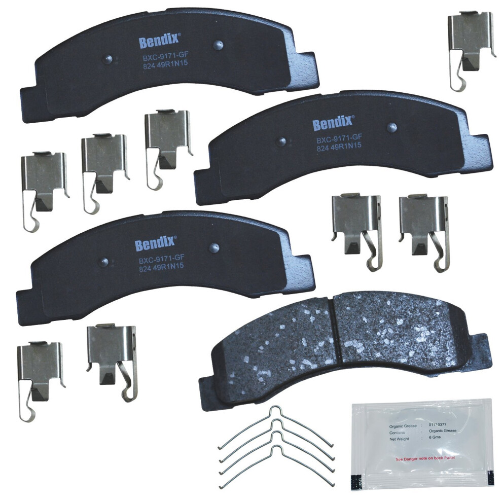 Bendix Priority1 Cfc824 Ceramic Front Brake Pads For Ford Excursion 2005-2000 F-250 2008 F-250 Super Duty 2004-1999 F-350 2004-1999 F-350 Super Du 887243240154