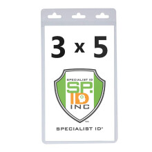 10 stuks - Doorzichtige verticale 3X5 vinyl extra grote ID-badge of tickethouder - 3 X 5 inch (XL35V) door Specialist ID