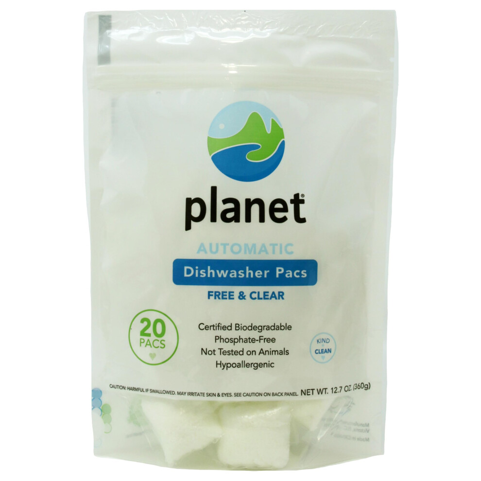 Capsules pour lave-vaisselle Planet Automatic Free & Clear, 12,7 onces