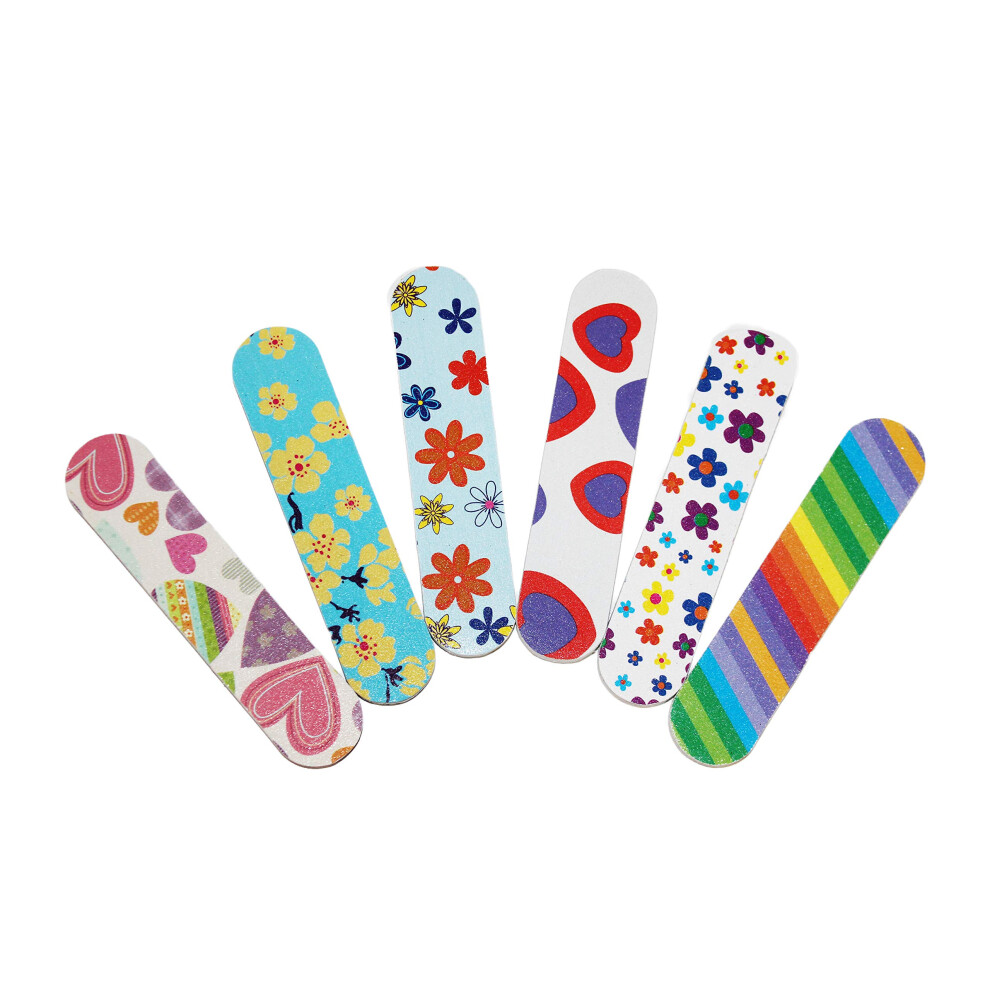 Zmoi (1 Dozen) Colorful Girly Mini Emery Board Nail Files