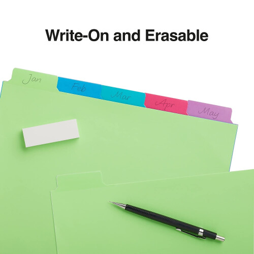 Staples Staples 486272 Μεγάλες Κατηγορίες Γράψε & Σβήσε Χάρτινοι Διαχωριστές 5-Ταμπόν Πολύχρωμοι 2