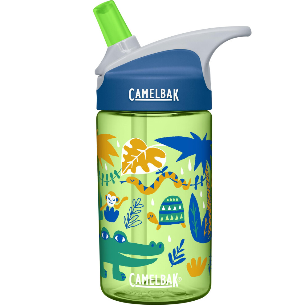 CamelBak eddy Kids Water Bottle - CamelBak Kids Big Bite Valve - Spill Proof - Water Bottle For Kids - BPA-Free Water Bottle - 12oz  Jungle Animals-image-OPC-PFPQF7Q-NEW